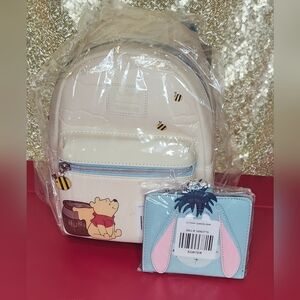 Loungefly Disney Winnie The Pooh Character Clouds Mini Backpack & Eeyore Wallet